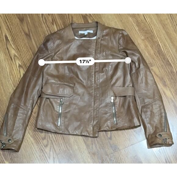 Veronica beard brown moto leather jacket size 1 / XS - Picture 7 of 16